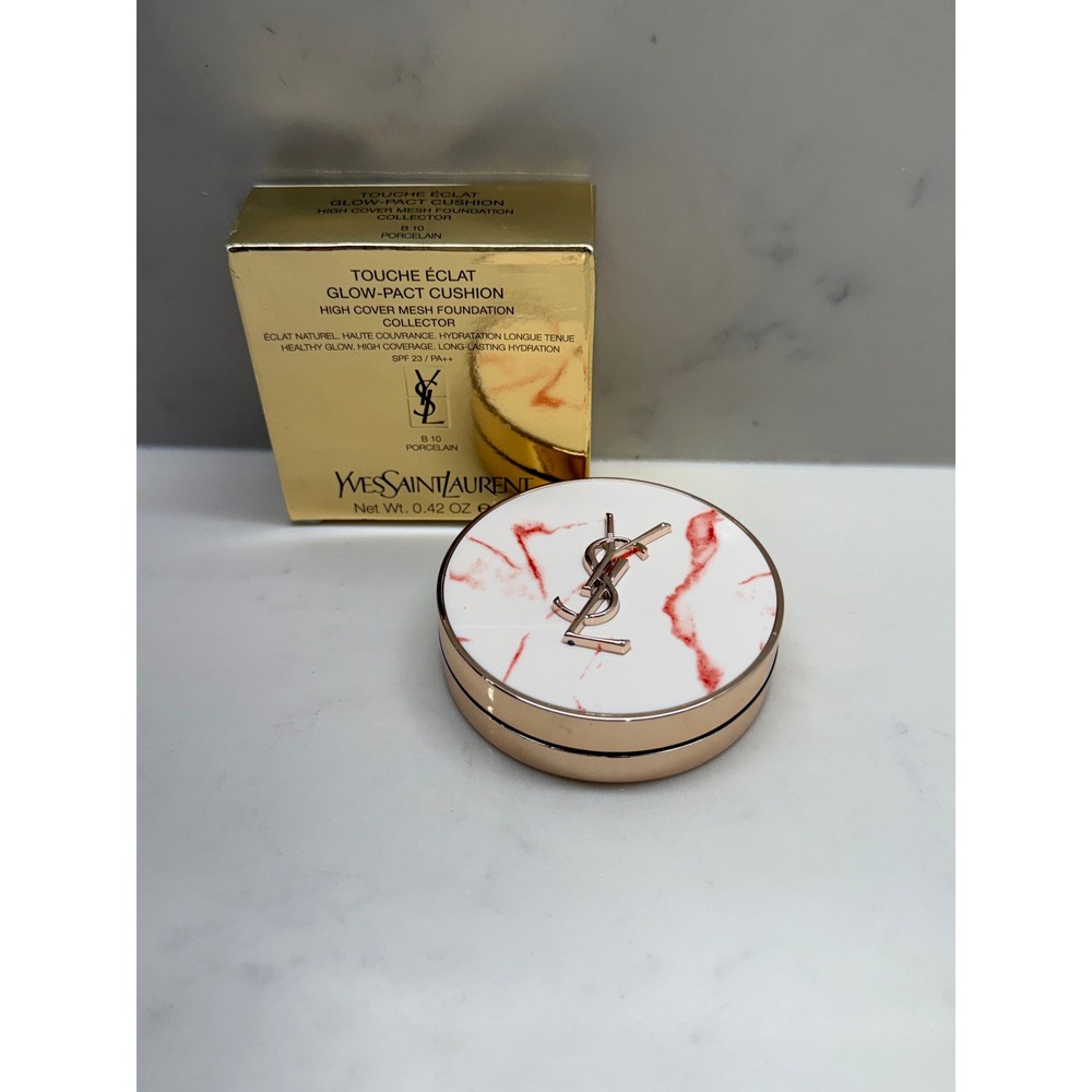 YSL Touche Eclat Glow-Pact Cushion Foundation B10 Porcelain SPF 23 New Box